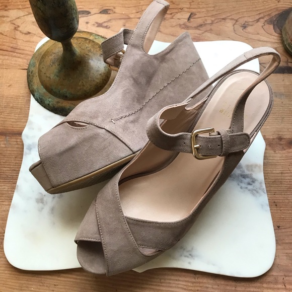 Stuart Weitzman Shoes - STUART WEITZMAN | TURN OVER SUEDE WEDGE SANDAL 9M